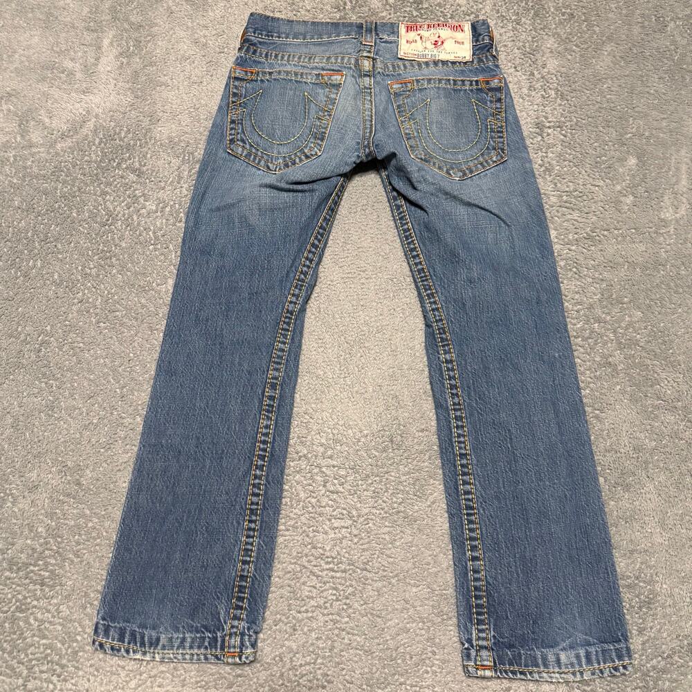 True Religion Jeans Mens 28 (31x29) Bobby Big T Made in USA Contrast Stitch